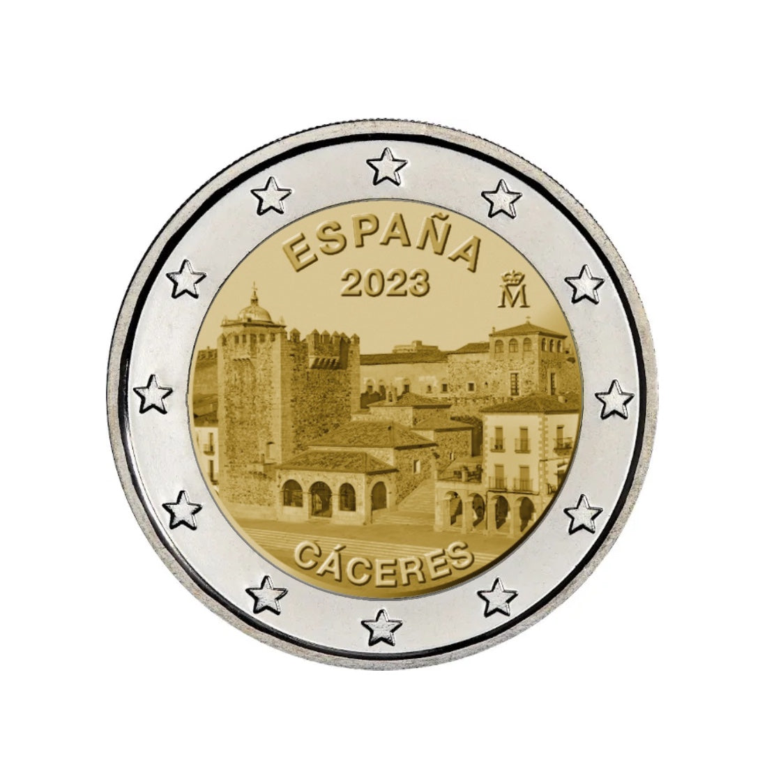 España - Moneda 2 euros conmemorativa Proof 2023 - Ciudad Vieja de Cáceres
