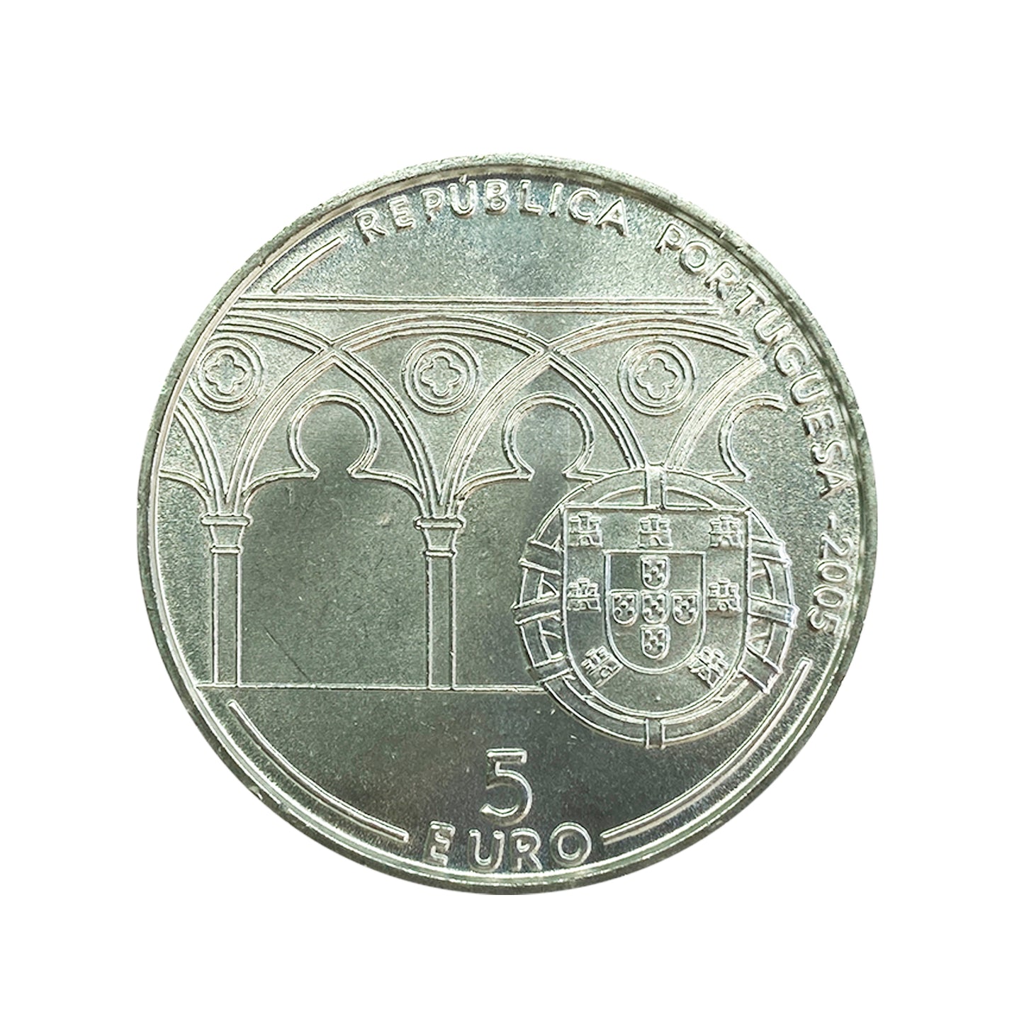 Portugal - Moneda 5 euros en plata 2005 - 800 Aniversario Papa Juan XXI
