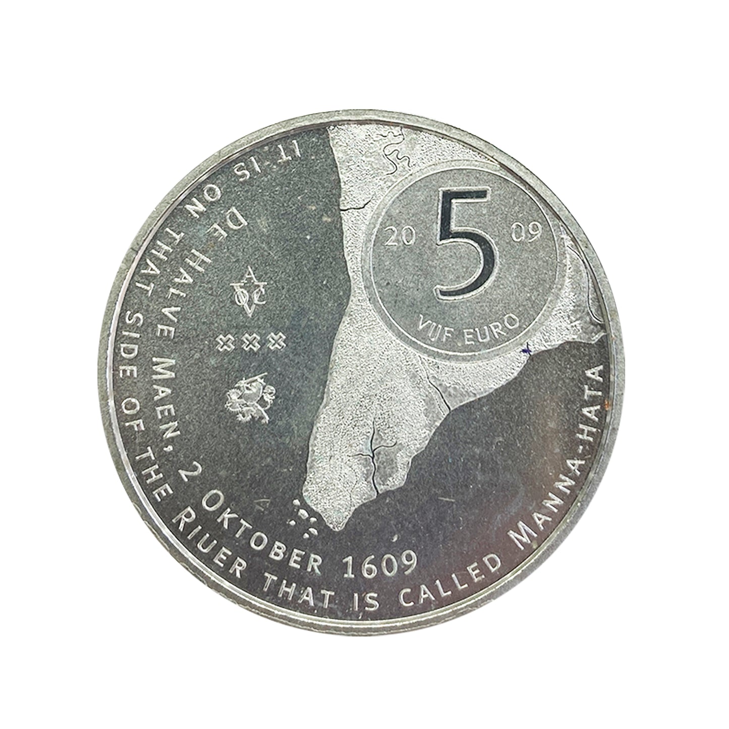 Países Bajos - Moneda 5 euros 2009 - 400 aniversario de Manhattan