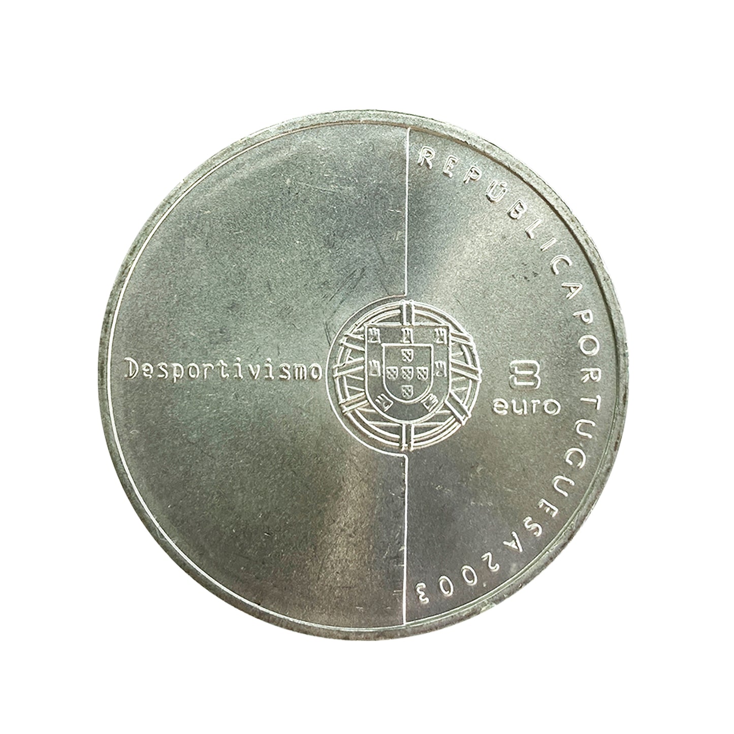 Portugal - Moneda 8 euros en plata 2003 - Los valores del fútbol. Juego limpio