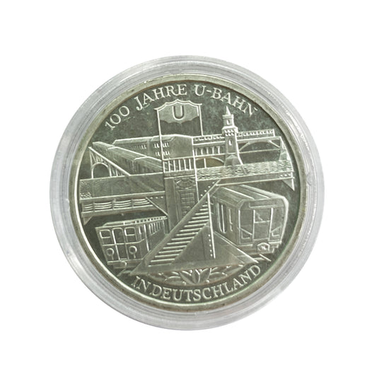 Alemania - Moneda 10 euros plata 2002 - Centenario de los Metros Alemanes