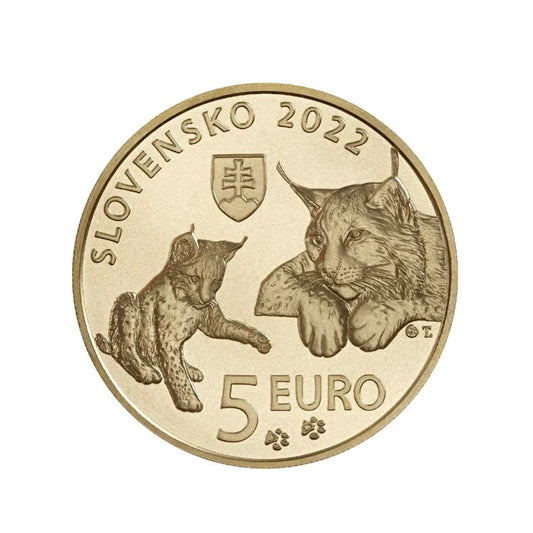 Eslovaquia - Moneda 5 euros 2022 - Lince Euroasiático