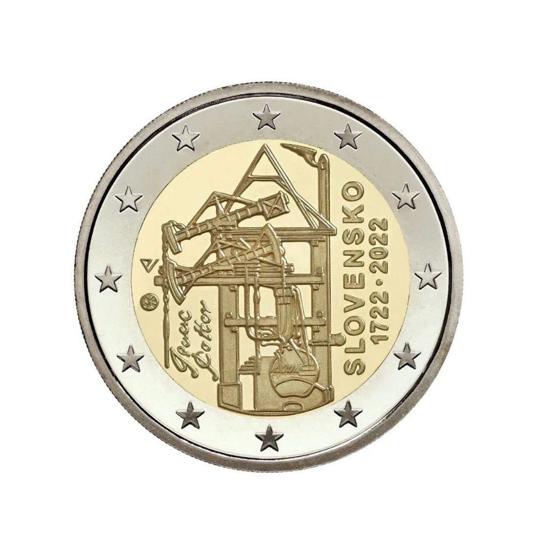 Eslovaquia - Moneda 2 euros conmemorativa 2022 - Máquina de Vapor