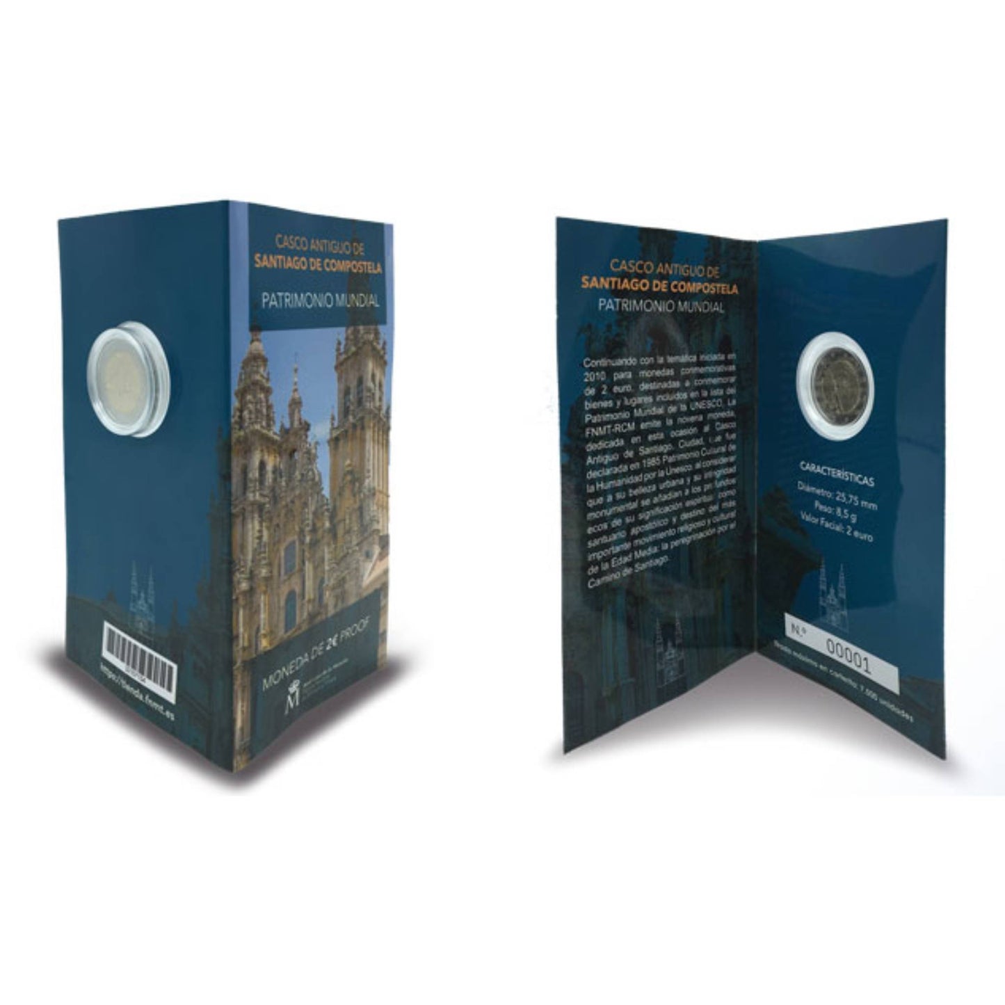 España - Moneda 2 euros conmemorativa Proof 2018 - Santiago de Compostela
