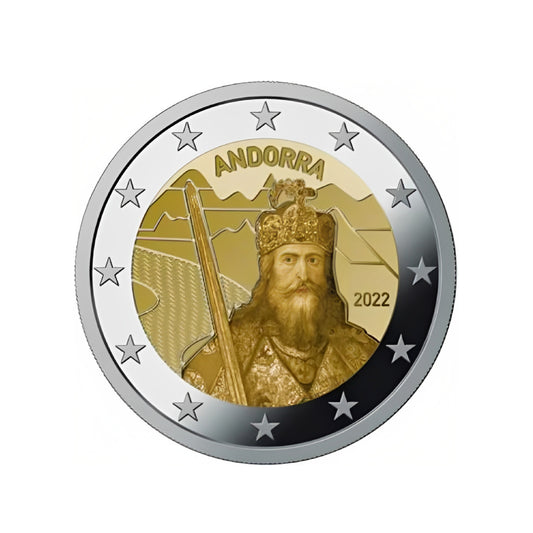 Andorra - Lote coincard 2 euros conmemorativos 2022 - Acuerdo Monetario y Carlomagno