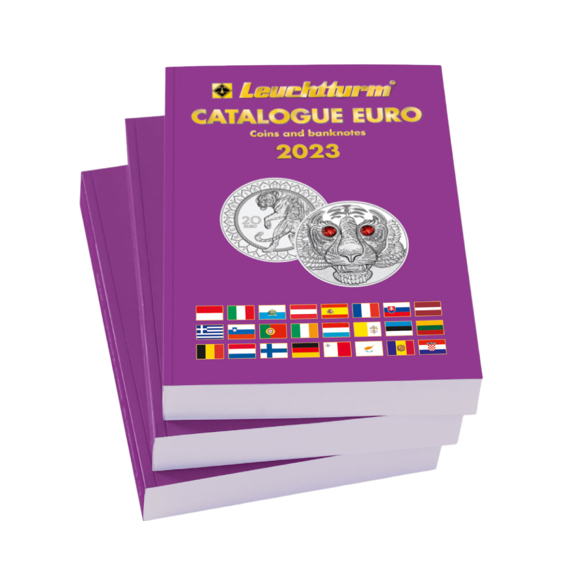 Catálogo Leuchtturm de monedas y billetes de euro 2023 (inglés)