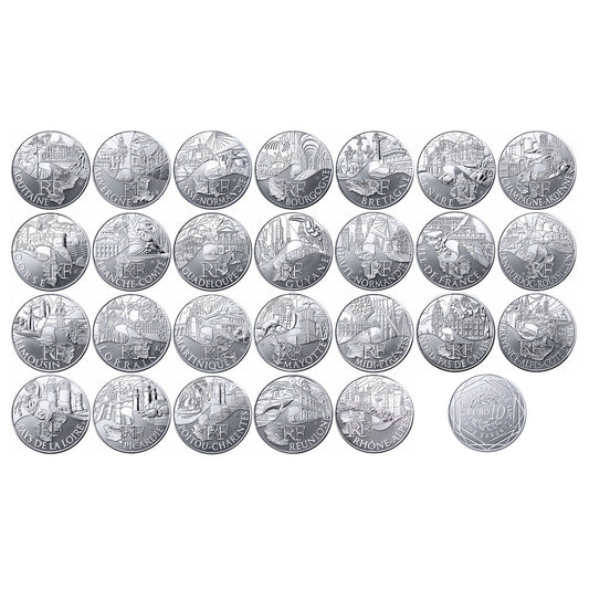 Francia - Serie completa de 27 monedas serie Regiones año 2011
