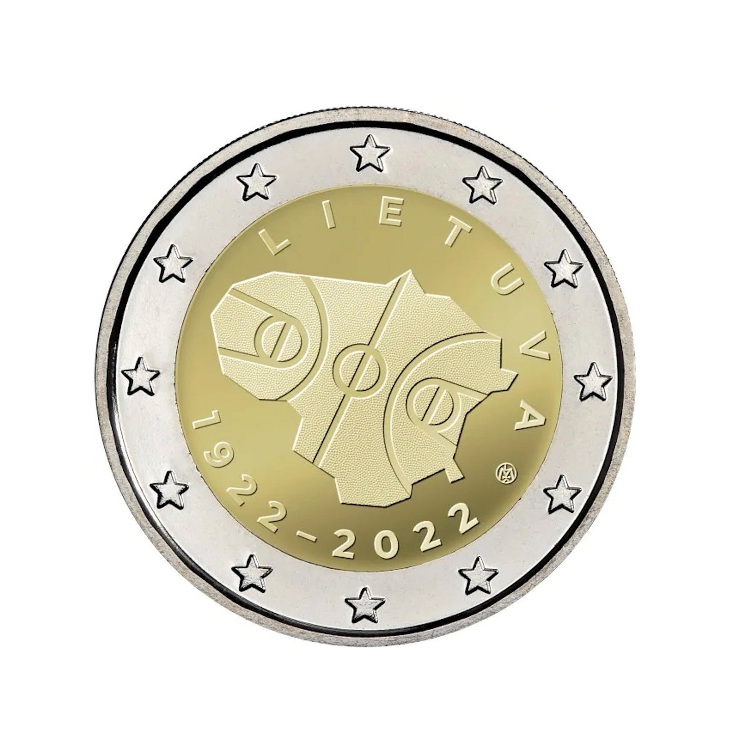 Lituania - Moneda 2 euros conmemorativa 2022 - 100 Años de Baloncesto en Lituania