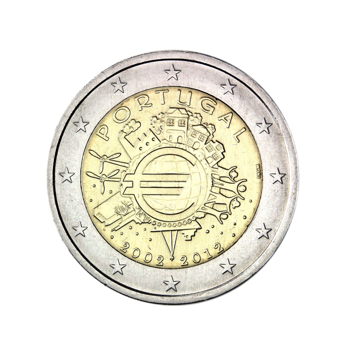 Portugal - Moneda 2 euros conmemorativa 2012 - Diez años del Euro