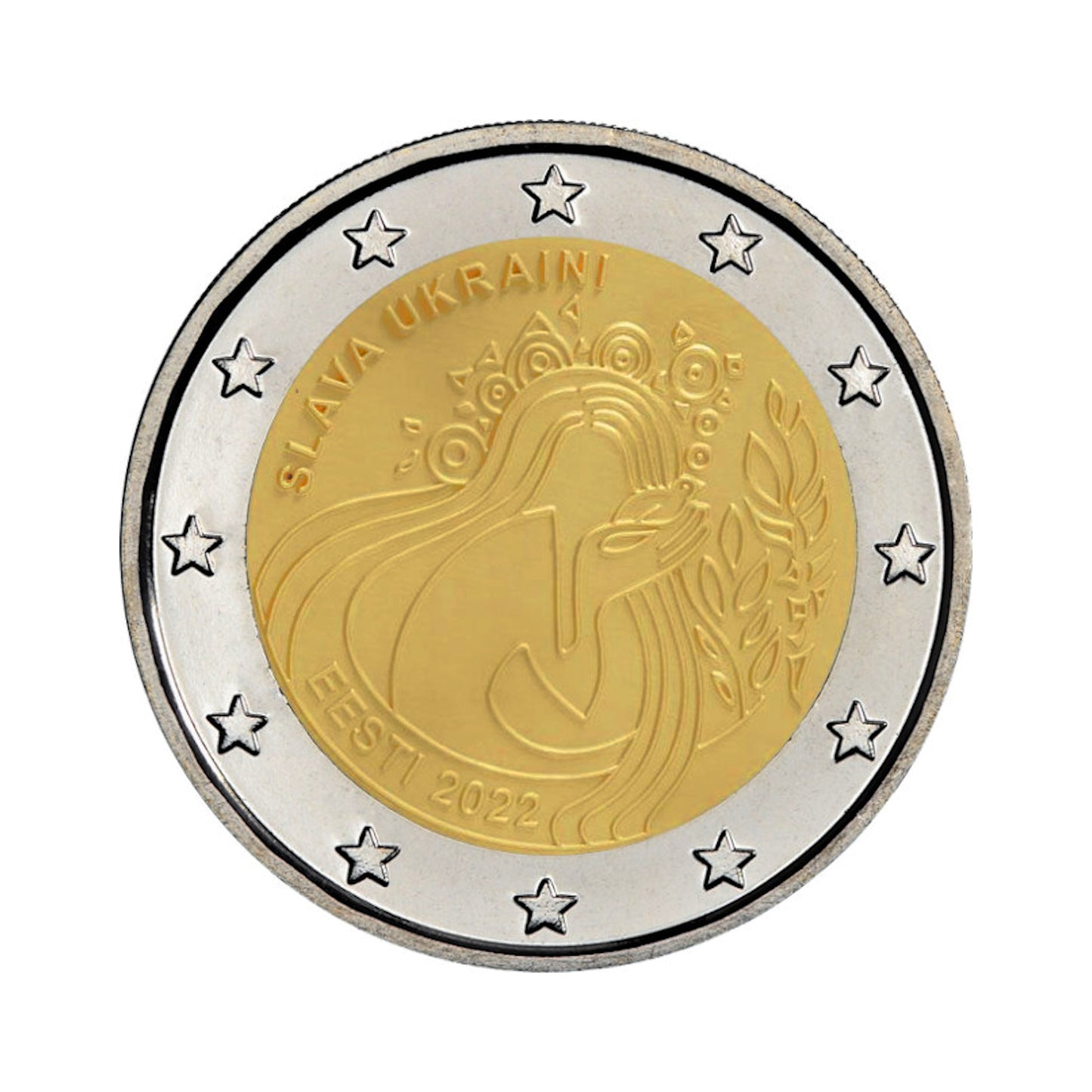 Estonia - Moneda 2 euros conmemorativa 2022 en coincard- Ucrania y la Libertad